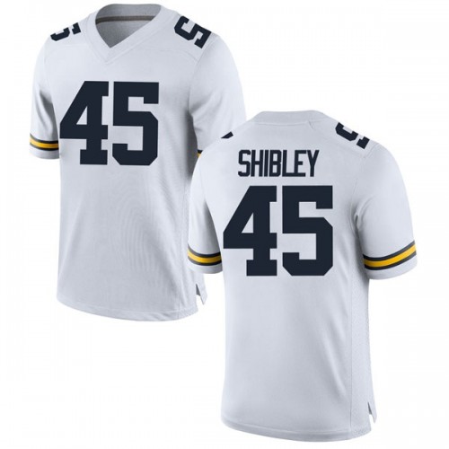 Adam Shibley Michigan Wolverines Men's NCAA #45 White Game Brand Jordan College Stitched Football Jersey HDX6354JM